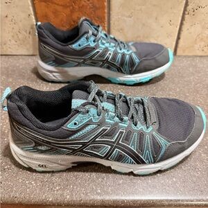 ASICS Women's Charcoal and Teal Athletic Shoes